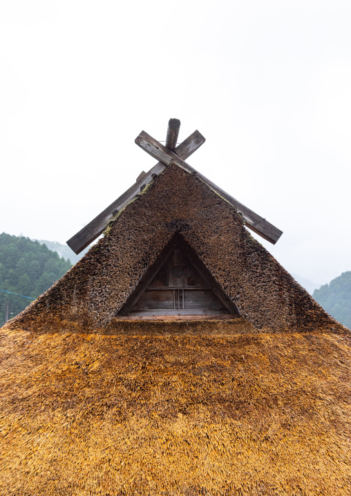 Thatched roofed house in a traditional village, Kyoto Prefecture, Miyama, Japan