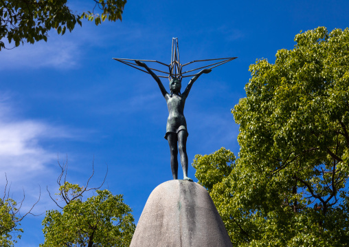 Detail of Hiroshima children's peace memorial, Chugoku region, Hiroshima, Japan