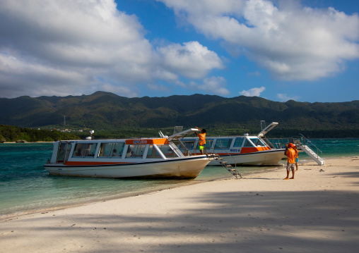 Glass-bottom boats on Kabira bay, Yaeyama Islands, Ishigaki-jima, Japan