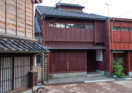 Wooden houses in Higashichaya old town, Ishikawa Prefecture, Kanazawa, Japan