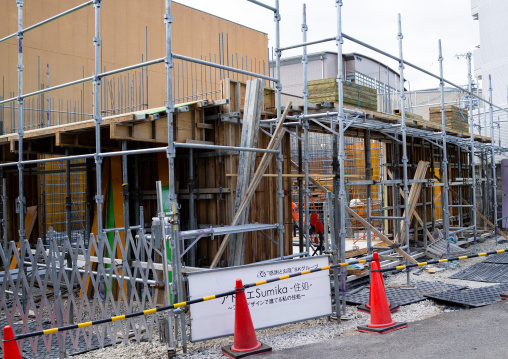 Building a house in the city center, Kansai region, Kyoto, Japan