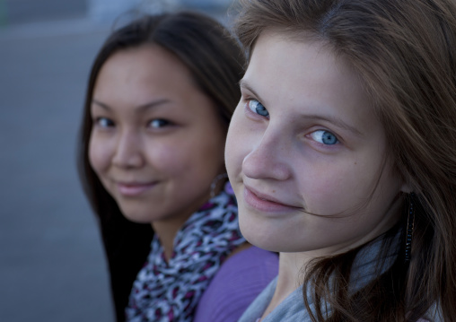 Miss Ayama And Adele, Ethnic Kazakh And Russian Girls, Astana, Kazakhstan