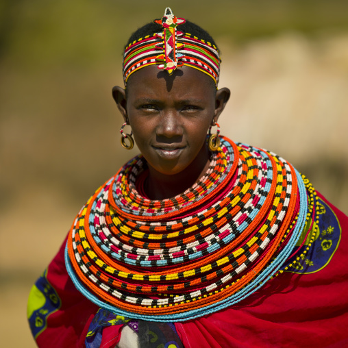 Samburu woman with traditional jewellry, Samburu county, Samburu national reserve, Kenya