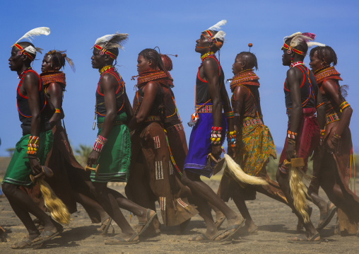 Turkana tribe people dancing, Turkana lake, Loiyangalani, Kenya