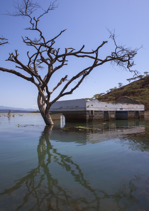 View of flooded hospital, Baringo county, Baringo, Kenya