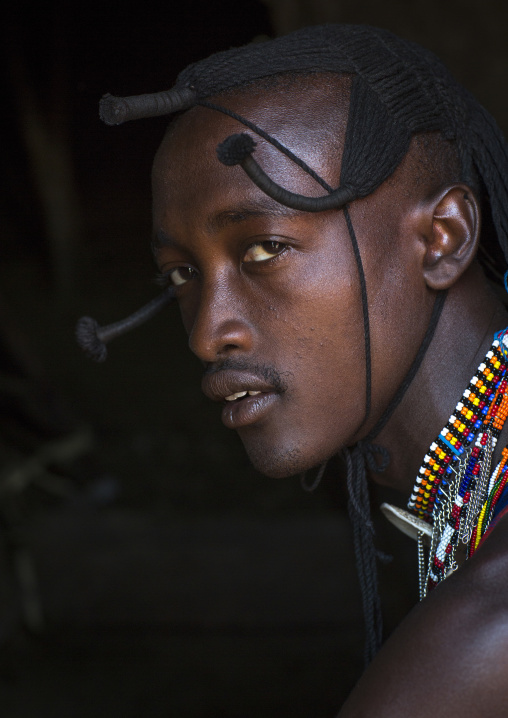 Portrait of a maasai warrior, Nakuru county, Nakuru, Kenya