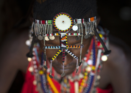 Detail of masai warrior's decoration, Nakuru county, Nakuru, Kenya