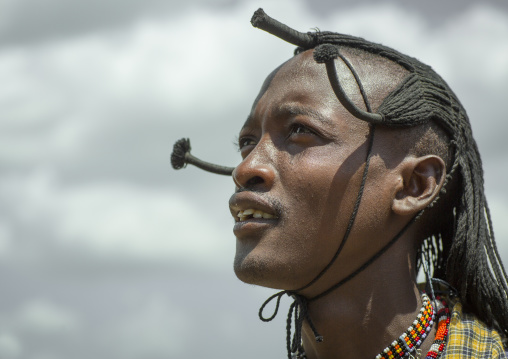 Portrait of a maasai warrior, Nakuru county, Nakuru, Kenya