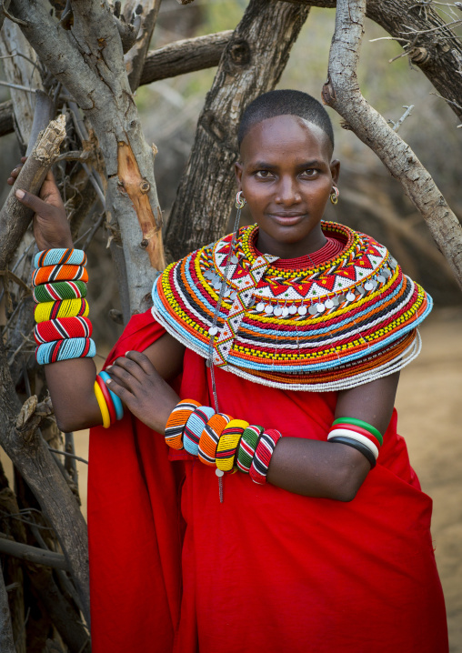 Portrait of a rendille tribeswoman, Marsabit district, Ngurunit, Kenya