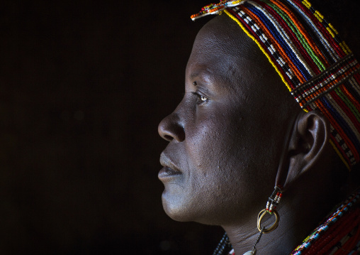 Samburu woman with traditional jewellry, Samburu county, Samburu national reserve, Kenya