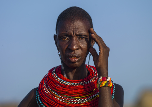 Portrait of an el molo tribeswoman, Turkana lake, Loiyangalani, Kenya