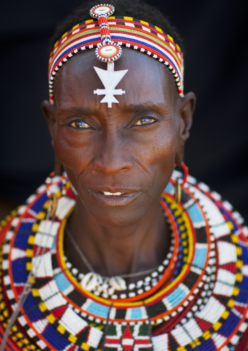 Samburu woman with traditional jewellry, Samburu county, Samburu national reserve, Kenya