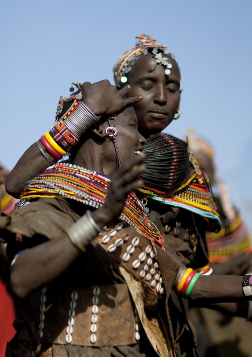 Rendille tribe women dancing during a ceremony, Marsabit County, Marsabit, Kenya