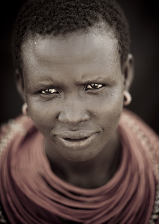 Portrait of an el molo tribeswoman, Turkana lake, Loiyangalani, Kenya