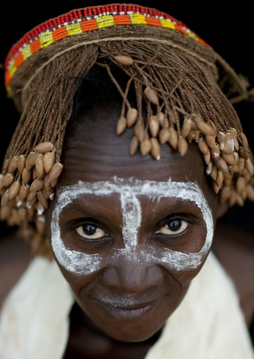 Portrait of a Tharaka tribe woman, Laikipia County, Mount Kenya, Kenya