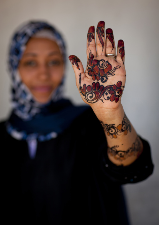 Patterns made with henna on hands, Lamu County, Lamu, Kenya