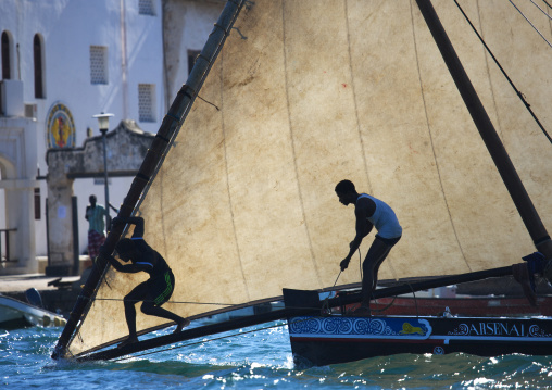 Dhow race during the Maulid festival, Lamu county, Lamu, Kenya