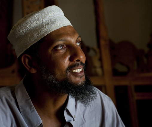 Portrait of a kenyan wood carver, Lamu county, Lamu, Kenya