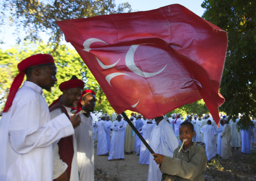 Muslim people celebrating the Maulid festival, Lamu County, Lamu, Kenya