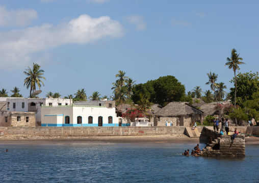 Traditional village with thatched roofs, Lamu County, Matondoni, Kenya