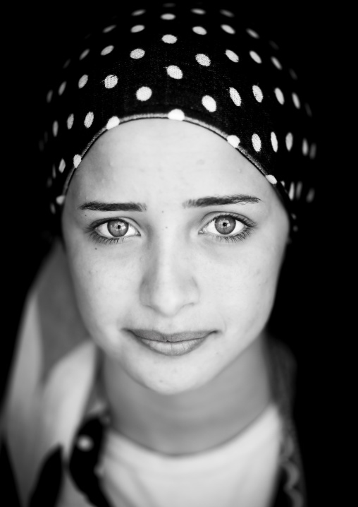 Close-up Of A Young Syrian Refugee Face With Blue Eyes, Erbil, Kurdistan, Iraq