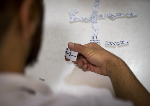 Kurdish Man Playing Dominoes, Koya, Kurdistan, Iraq