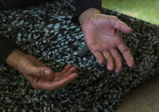 Yezidi Refugee Woman Hands Displaced From Sinjar, Duhok, Kurdistan, Iraq