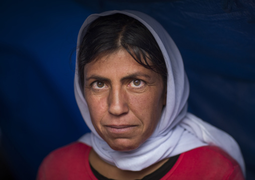 Yezidi Refugee Woman Displaced From Sinjar Living In Lalesh Temple, Kurdistan, Iraq