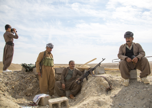 Kurdish Peshmergas Veterans On The Frontline, Kirkuk, Kurdistan, Iraq