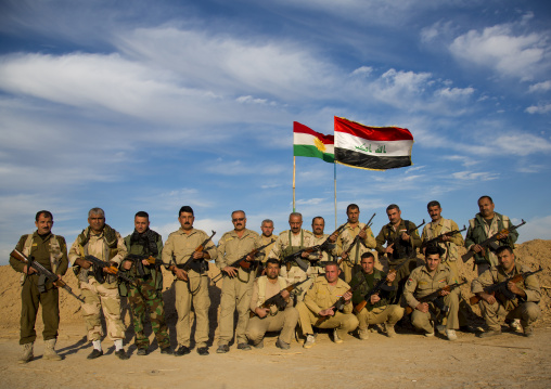 Kurdish Peshmergas On The Frontline, Kirkuk, Kurdistan, Iraq