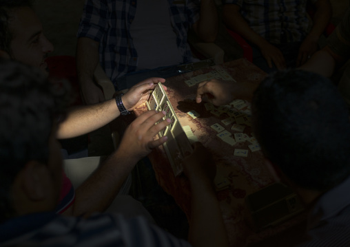 Kurdish Men Playing Dominoes, Koya, Kurdistan, Iraq