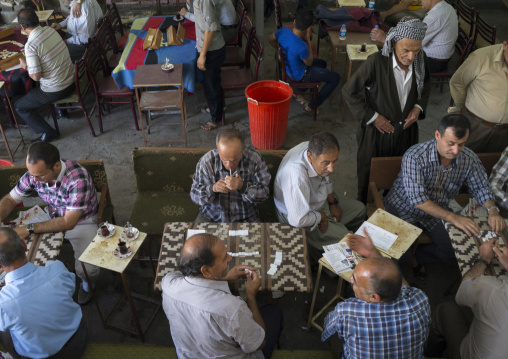 Kurdish Men Playing Dominoes, Erbil, Kurdistan, Iraq