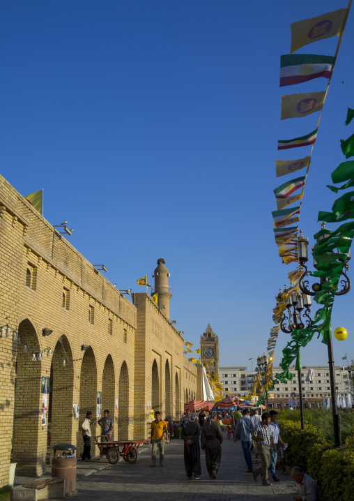 New Plaza And Fountain At The Base Of The Erbil Citadel, Kurdistan, Iraq