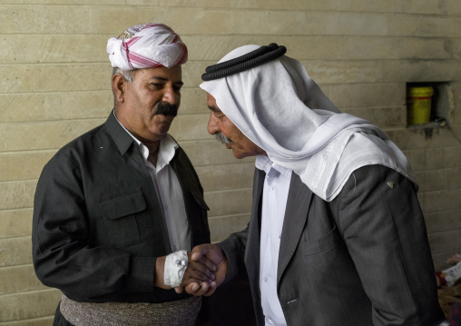 Yazidi Men Inside The Temple City Of Lalesh, Kurdistan, Iraq