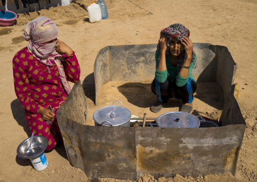 Syrian Refugee Camp Open Air Kitchen, Erbil, Kurdistan, Iraq