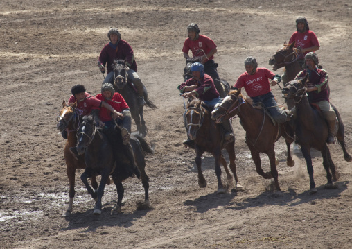 Men Competing In A Horse Game For National Day, Bishkek, Kyrgyzstan