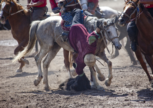 Men Competing In A Horse Game For National Day, Bishkek, Kyrgyzstan