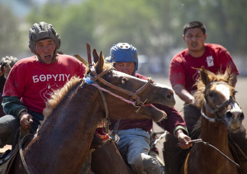 Men Competing In A Horse Game For National Day, Bishkek, Kyrgyzstan