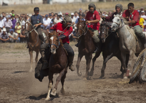 Men Competing In A Horse Game For National Day, Bishkek, Kyrgyzstan