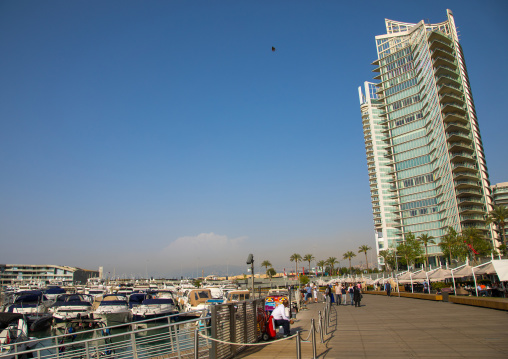 Luxury residential buildings on the corniche, Beirut Governorate, Beirut, Lebanon