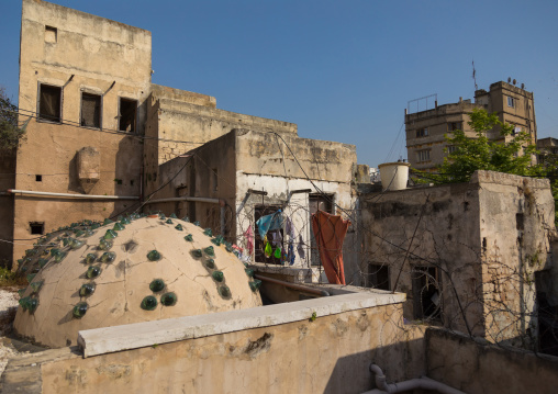 Ezzeddine hamam domed roof with glasses to allow the light to enter into the bath rooms, North Governorate, Tripoli, Lebanon