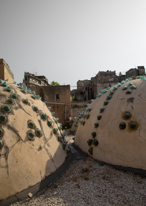 Ezzeddine hamam domed roof with glasses to allow the light to enter into the bath rooms, North Governorate, Tripoli, Lebanon