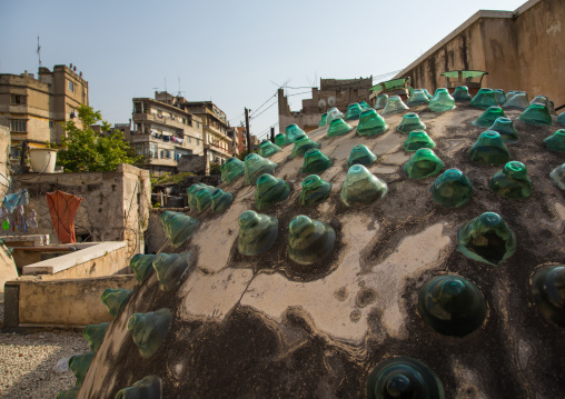 Ezzeddine hamam domed roof with glasses to allow the light to enter into the bath rooms, North Governorate, Tripoli, Lebanon