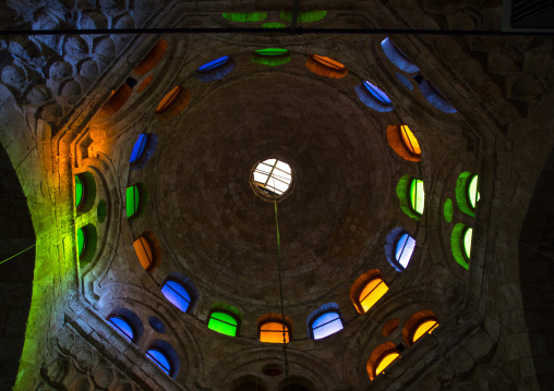 Inside al Bourtasi mosque with its beautiful coloured glass windows, North Governorate, Tripoli, Lebanon