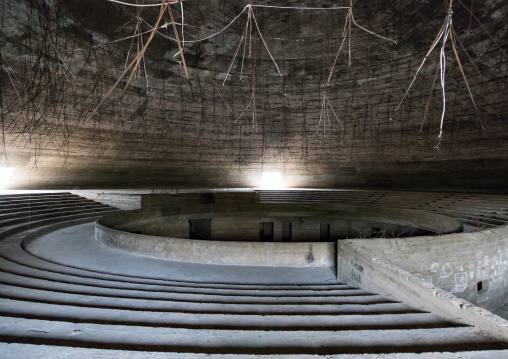 The experimental dome-shaped theatre at the Rachid Karami international exhibition center designed by brazilian architect Oscar Niemeyer, North Governorate, Tripoli, Lebanon