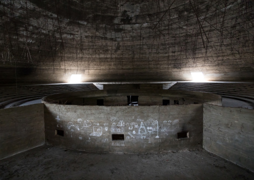 The experimental dome-shaped theatre at the Rachid Karami international exhibition center designed by brazilian architect Oscar Niemeyer, North Governorate, Tripoli, Lebanon