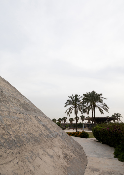 The experimental dome-shaped theatre at the Rachid Karami international exhibition center designed by brazilian architect Oscar Niemeyer, North Governorate, Tripoli, Lebanon