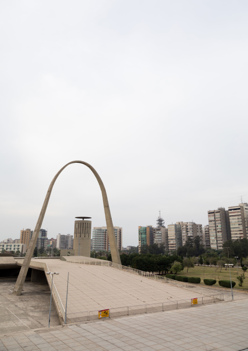 The arch at the Rachid Karami international exhibition center designed by brazilian architect Oscar Niemeyer, North Governorate, Tripoli, Lebanon