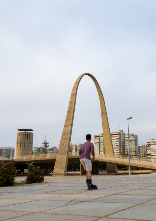 The arch at the Rachid Karami international exhibition center designed by brazilian architect Oscar Niemeyer, North Governorate, Tripoli, Lebanon