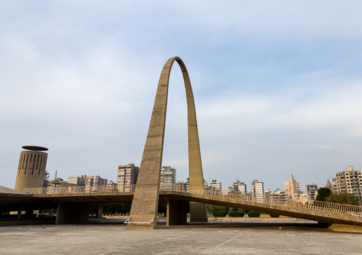 The arch at the Rachid Karami international exhibition center designed by brazilian architect Oscar Niemeyer, North Governorate, Tripoli, Lebanon